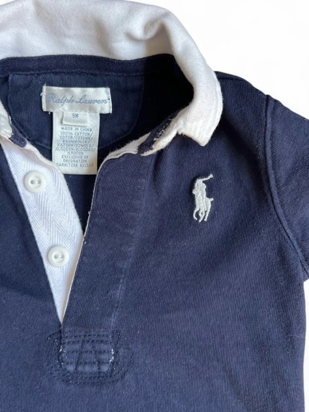 Ralph Lauren Navy and White Polo Romper